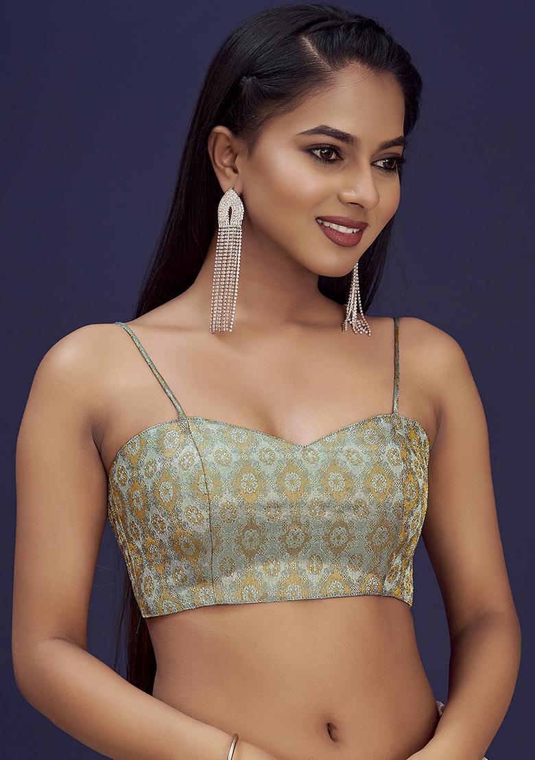 Grey Woven Silk Blouse