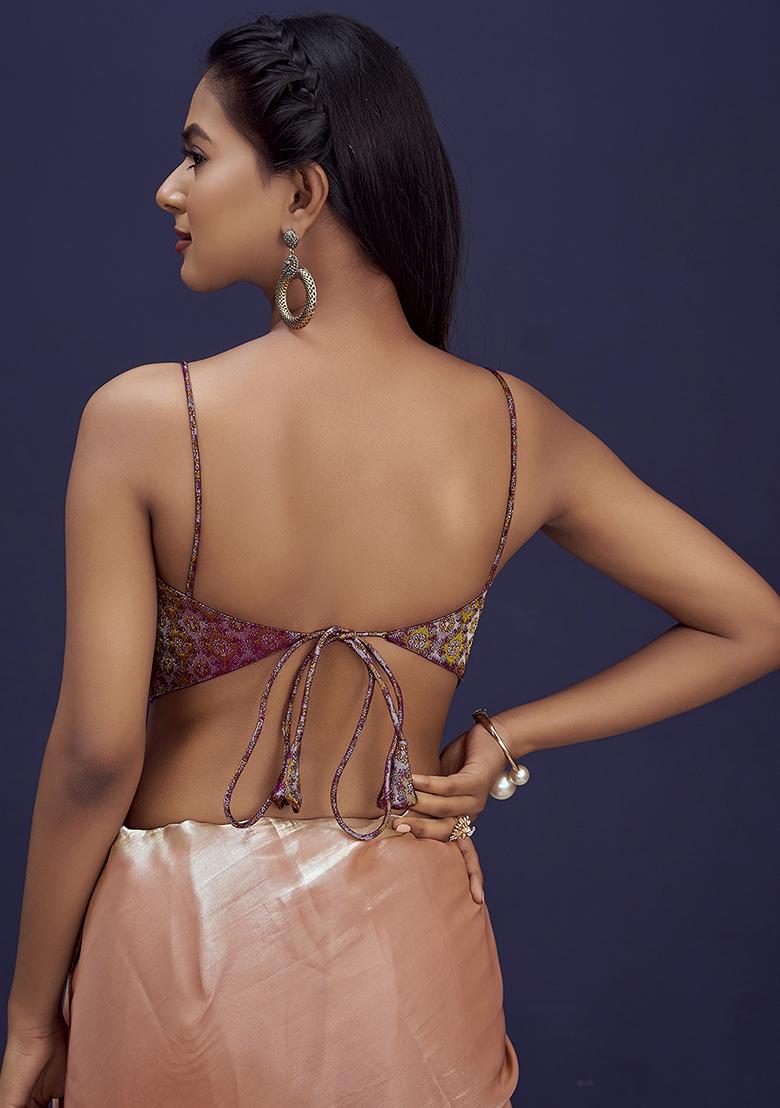 Wine Woven Silk Blouse