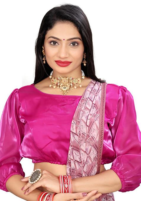 Rani Pink Solid Soft Zimichoo Padded Blouse