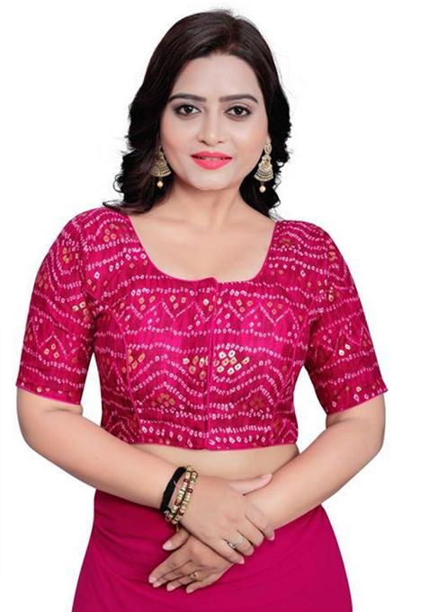 Rani Pink Embroidered Cotton Padded Blouse