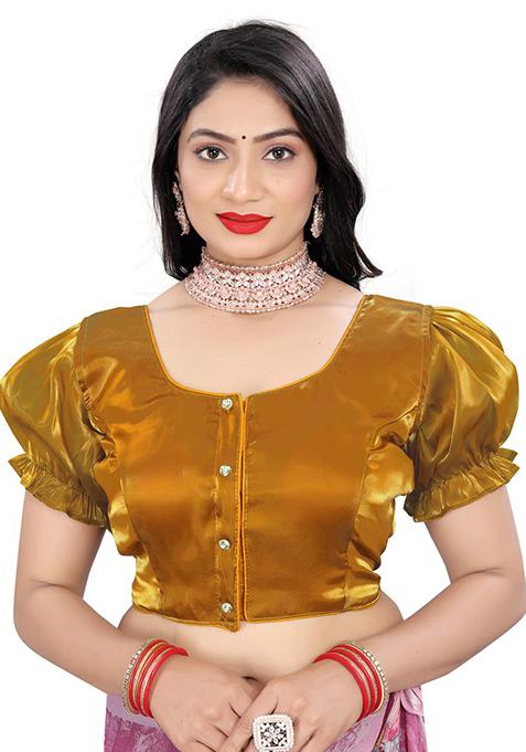 Golden Solid Soft Zimichoo Padded Blouse