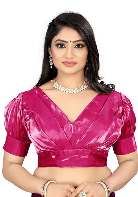 Rani Pink Solid Soft Zimichoo Padded Blouse