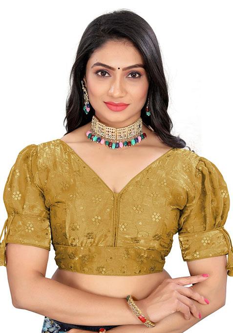 Golden Embroidered Soft Zimichoo Padded Blouse