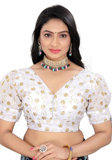 White Embroidered Soft Zimichoo Padded Blouse