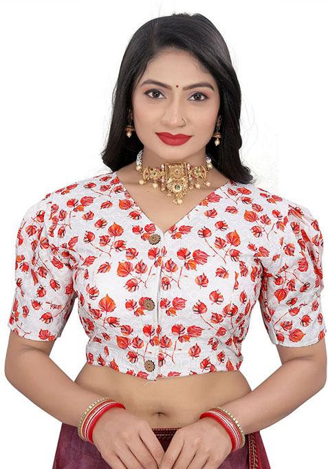 Multicolor Embroidered Cotton Padded Blouse