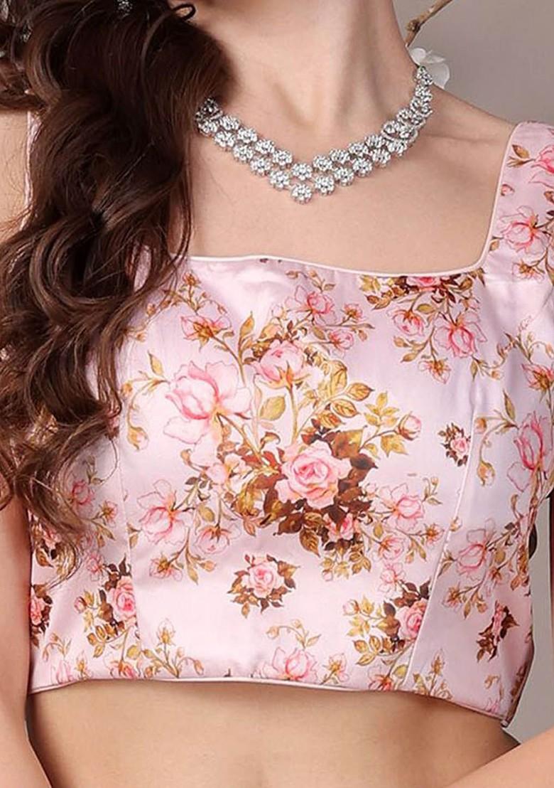 Pink Printed Poly Blend Blouse