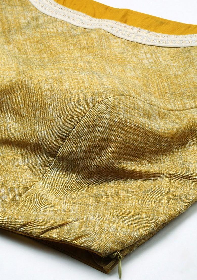 Green Abstract Print Poly Blend Blouse