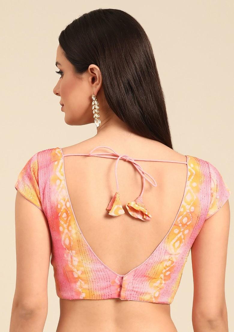 Yellow Batik Print Poly Blend Blouse