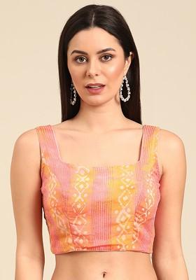 Pink Sequin Embroidered Poly Blend Blouse
