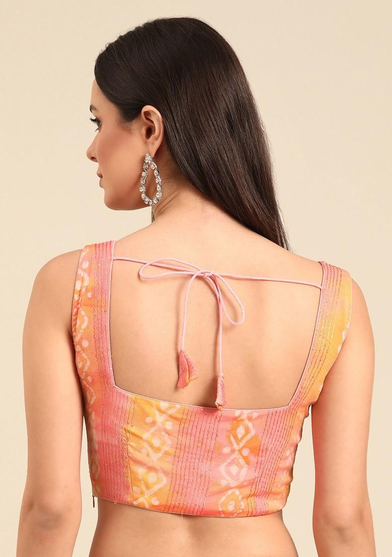 Pink Sequin Embroidered Poly Blend Blouse