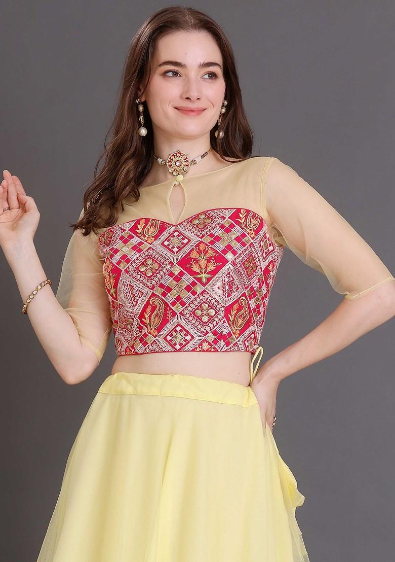 Pink Sequin Embroidered Silk Blouse