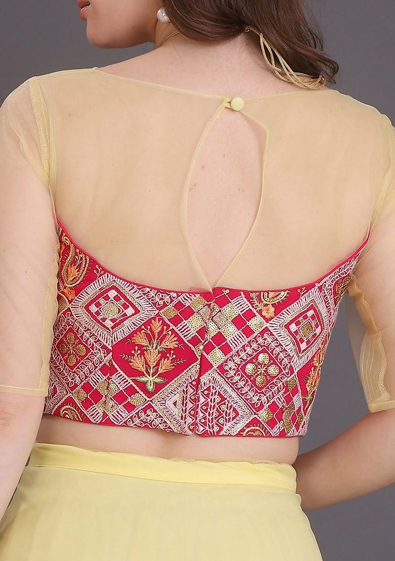 Pink Sequin Embroidered Silk Blouse