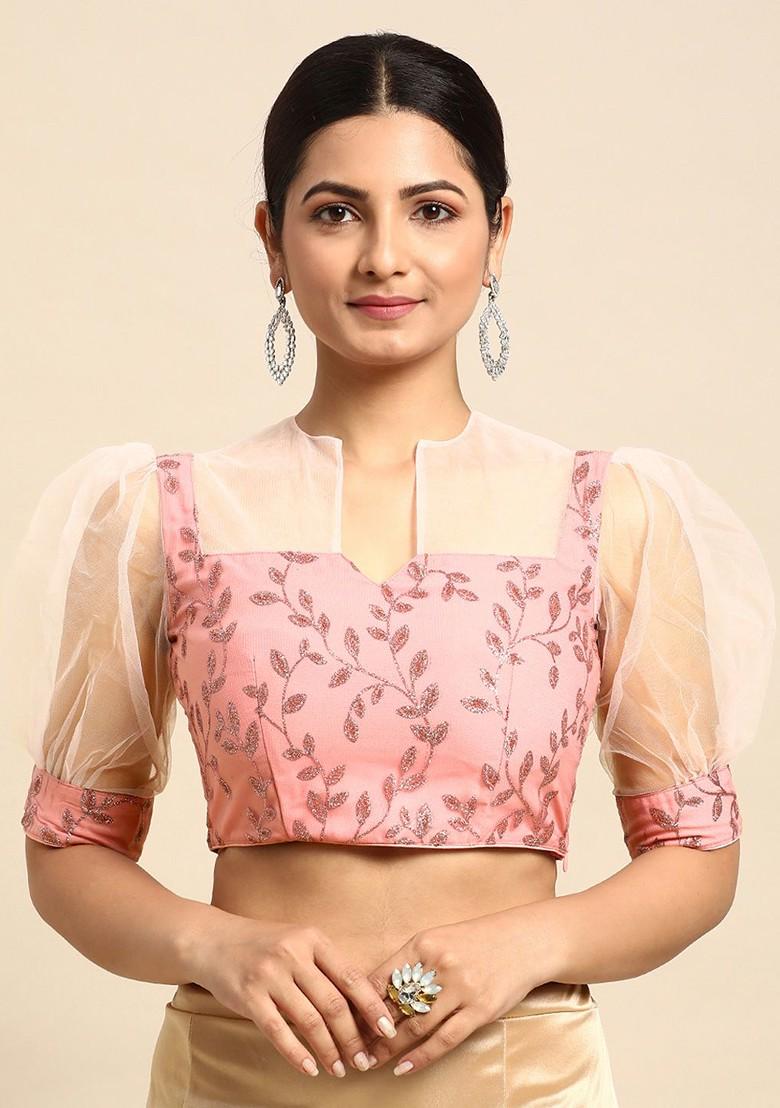 Pink Printed Poly Blend Blouse