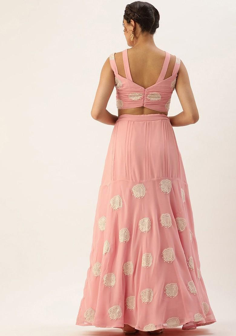 Pink Embroidered Georgette Blouse