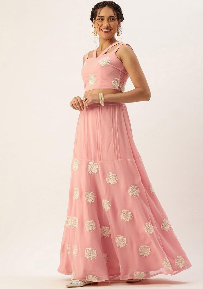 Pink Embroidered Georgette Blouse