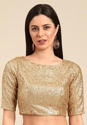 Golden Sequin Embroidered Georgette Blouse