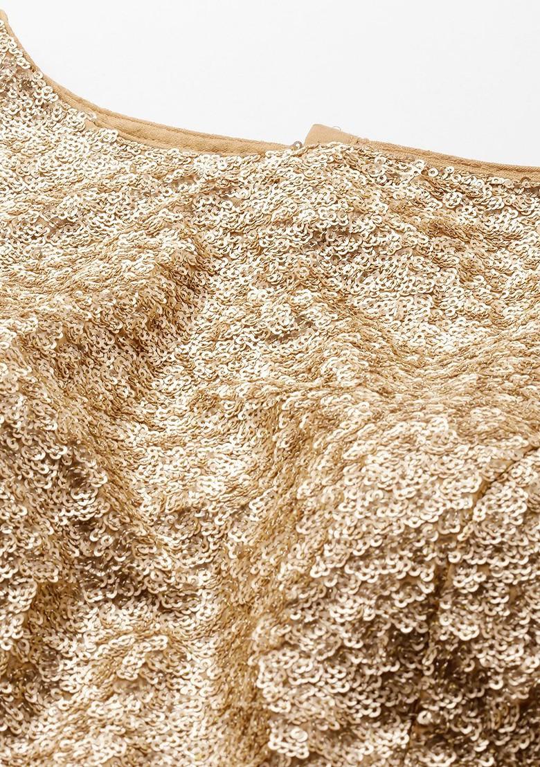 Golden Sequin Embroidered Georgette Blouse