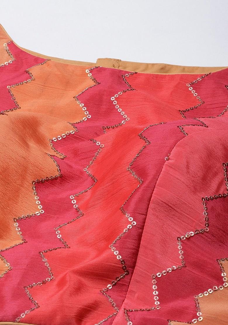 Multicolor Sequin Embroidered Poly Blend Blouse