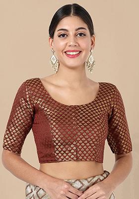 Maroon Zari Work Art Silk Blouse