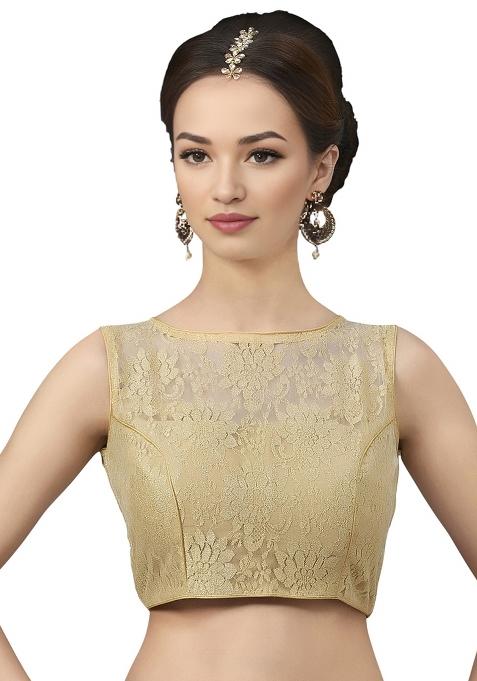 Gold Back Hook Closure Net Blouse