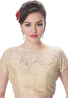 Gold Back Hook Closure Net Blouse