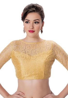 Gold Back Hook Closure Net Blouse