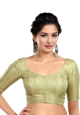 Pista Front Hook Closure Brocade Blouse