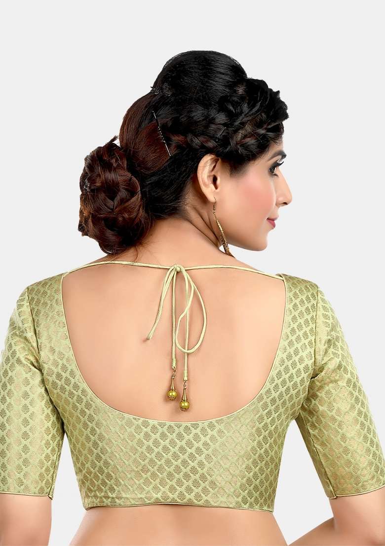 Pista Front Hook Closure Brocade Blouse - Indya