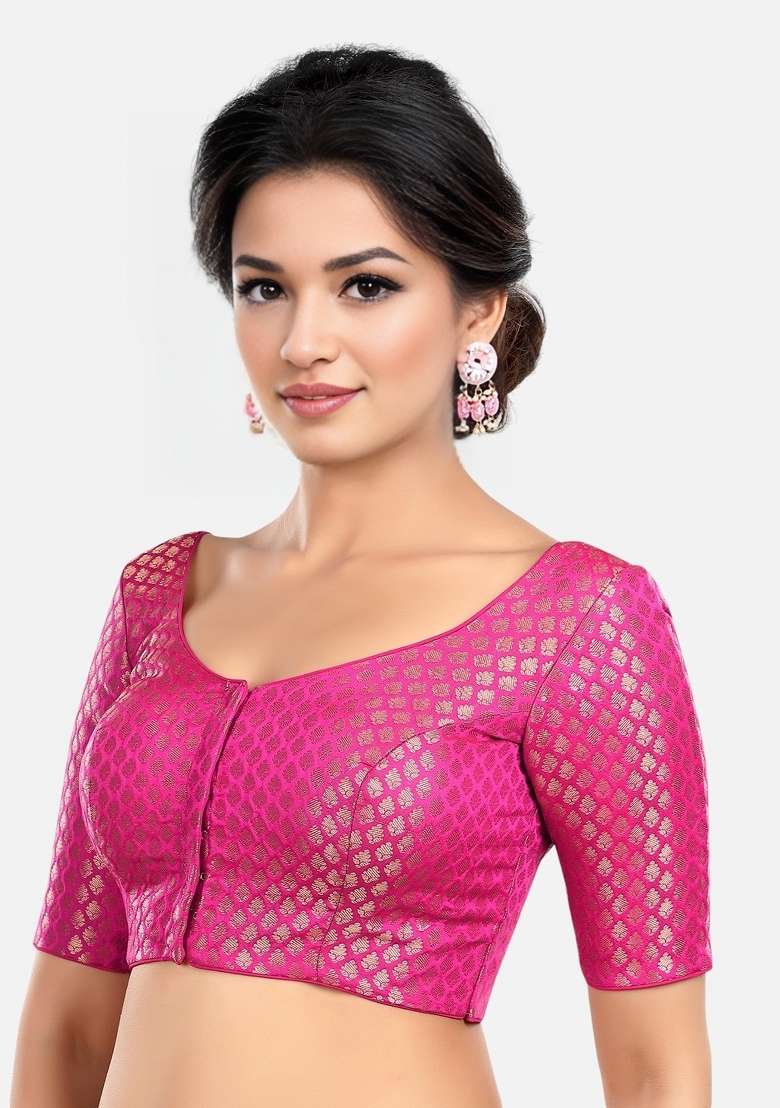 Rani Front Hook Closure Brocade Blouse - Indya