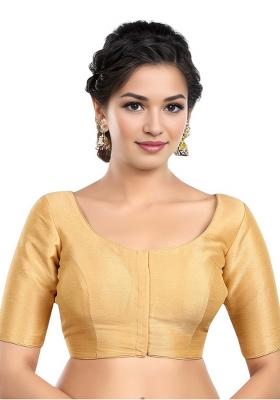 Gold Front Hook Closure Kora Silk Blouse