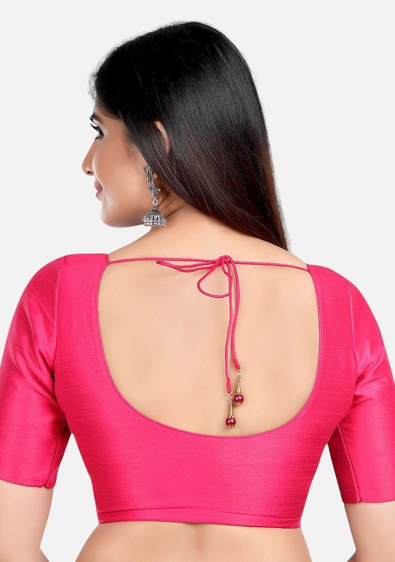 Rani Front Hook Closure Kora Silk Blouse - Indya