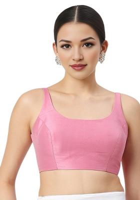 Pink Back Hook Closure Art Silk Blouse