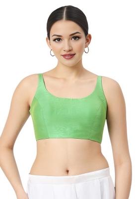 Light Green Back Hook Closure Art Silk Blouse