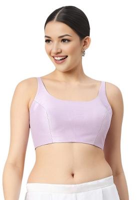 Light Violet Back Hook Closure Art Silk Blouse