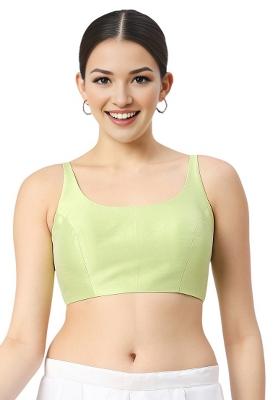 Pista Green Back Hook Closure Art Silk Blouse