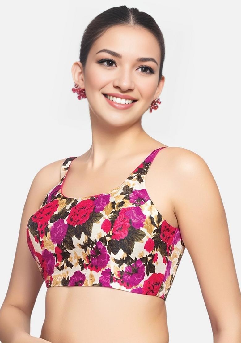 Multi Back Hook Closure Art Silk Blouse - Indya