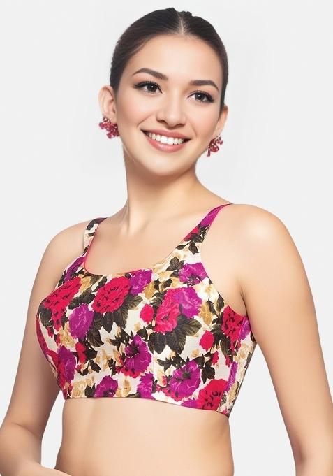 Multi Back Hook Closure Art Silk Blouse