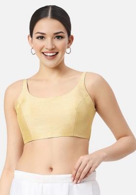 Gold Back Hook Closure Art Silk Blouse