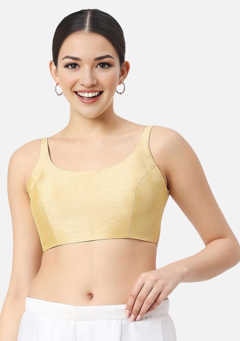 Gold Back Hook Closure Art Silk Blouse