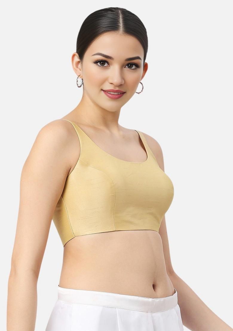 Gold Back Hook Closure Art Silk Blouse