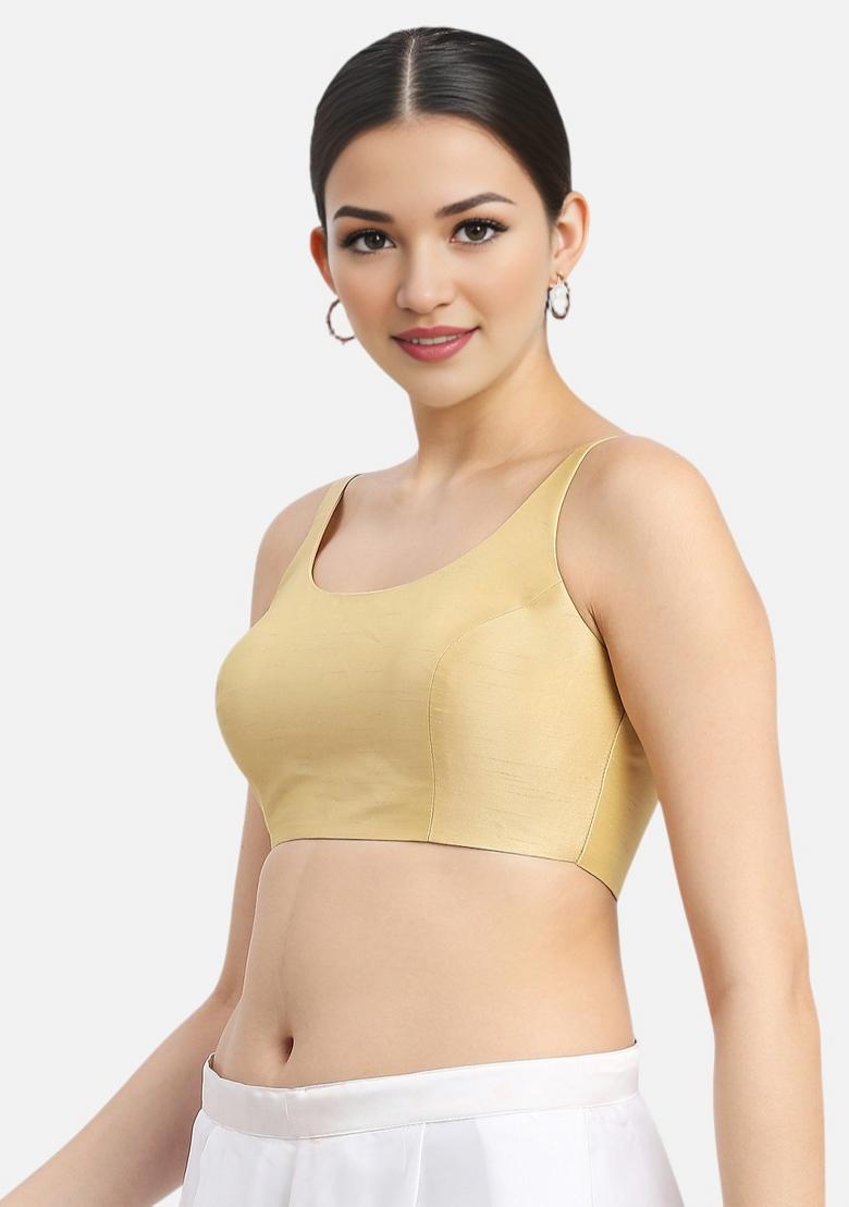 Gold Back Hook Closure Art Silk Blouse