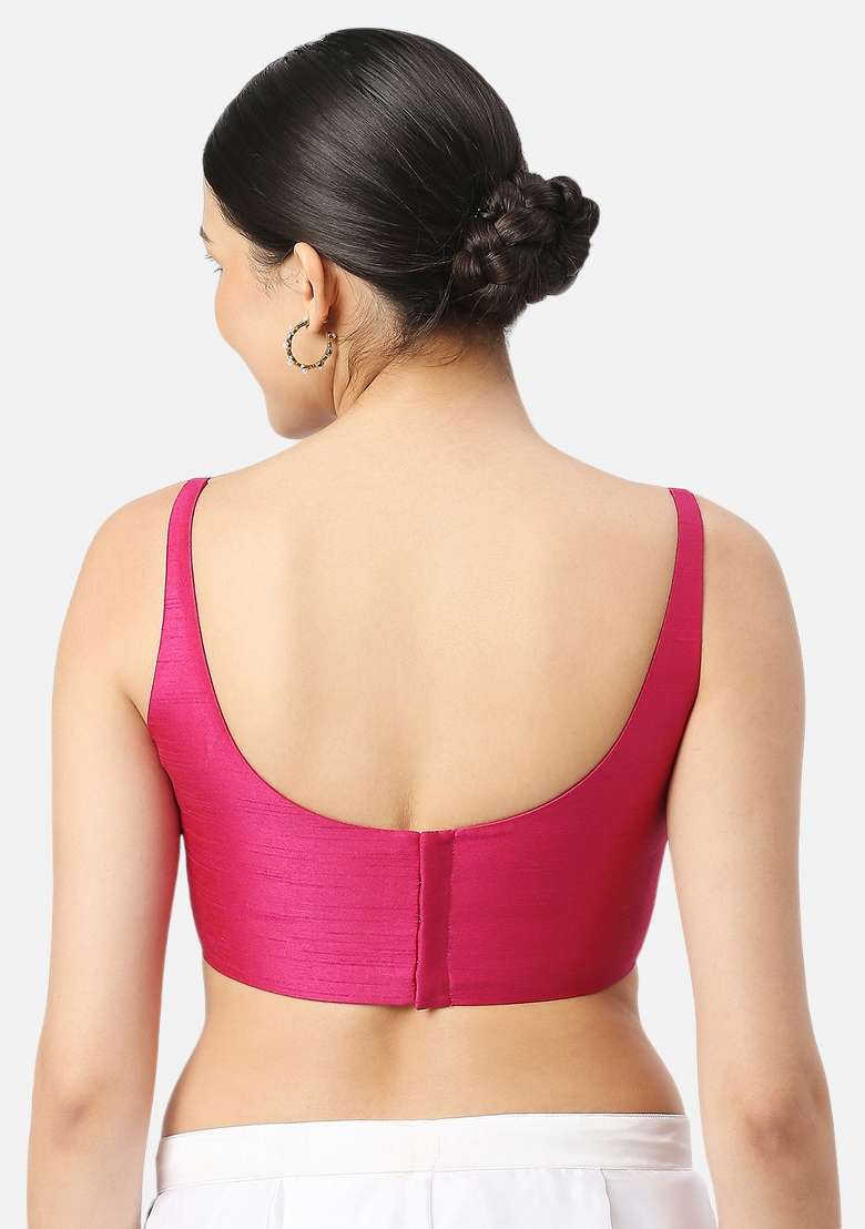 Rani Back Hook Closure Art Silk Blouse - Indya