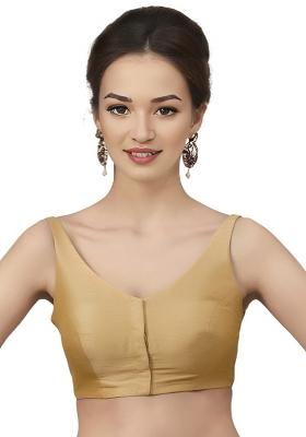 Gold Front Hook Closure Art Silk Blouse