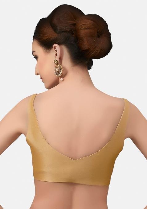 Gold Front Hook Closure Art Silk Blouse