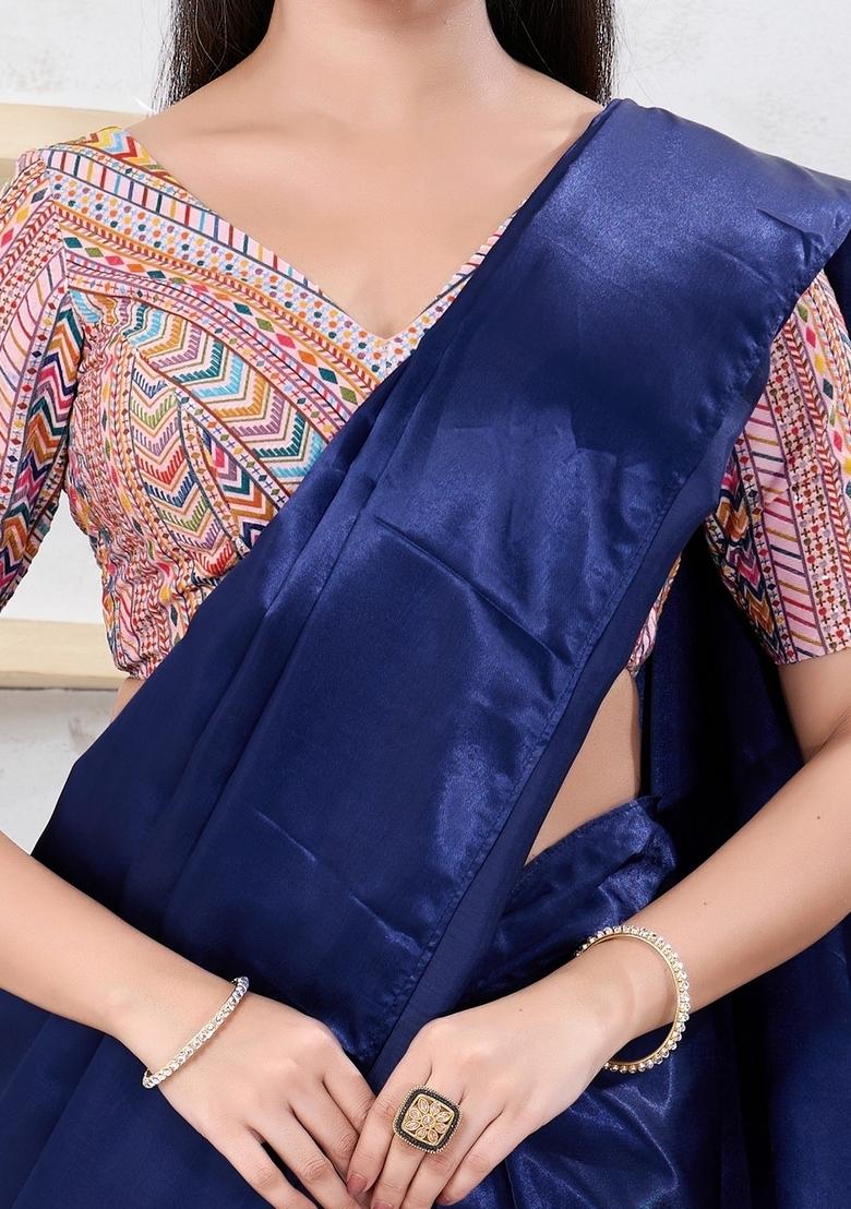 Peach Hand embroidery Poly Shifli Blouse