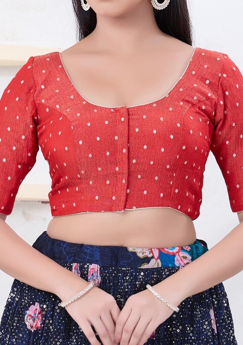 Pink Hand embroidery Poly Tissue Blouse