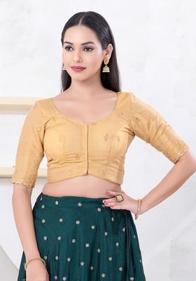 Gold Hand embroidery Poly Shimmer Blouse