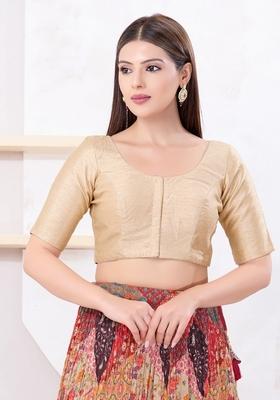 Skin Hand embroidery Poly Dupion Silk Blouse