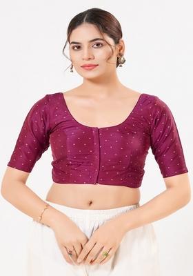 Tsouth Pink Hand embroidery Poly Tafeta Silk Blouse