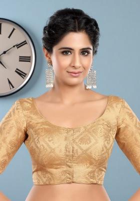 Golden Printed Brocade Blouse